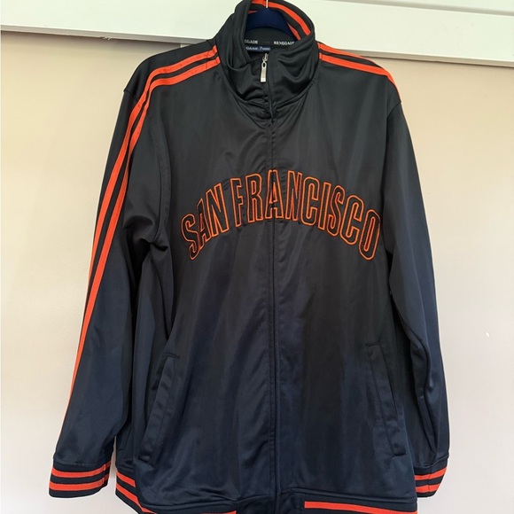 Orange and Black Windbreaker with High Collar and Full Zipper - Picture 1 of 11